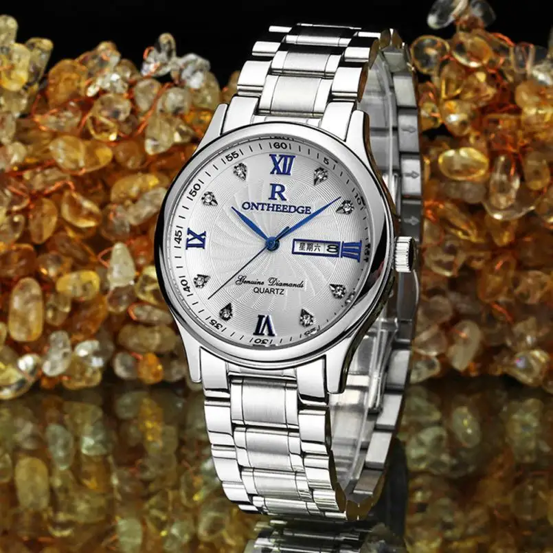 Ontheedge 003 Classic Make Custom Heren Quartz Horloge Perfect Stalen Band Lichtgevende Chrono Opslag Zakelijk Horloge Fabriek