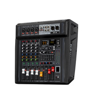 Console de mixage professionnelle 6 canaux avec amplificateur de puissance, USB, Bluetooth, effets DSP pour scène, groupe, salle de réunion, utilisation audio