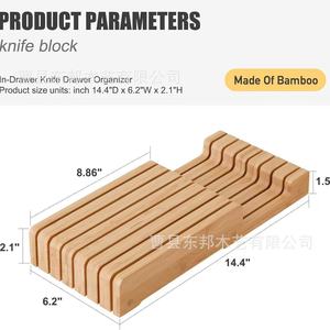 Wooden Bamboo Knife Rack 7 Pcs Desktop Storage Organizer For Kitchen Knives Durable Home Use - Product Image 4
