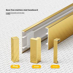 Fourniture directe <span class=keywords><strong>Plinthe</strong></span> en acier inoxydable 304 brossé or rose avec <span class=keywords><strong>plinthe</strong></span> de couche de base avec service de coupe - Product Image 4