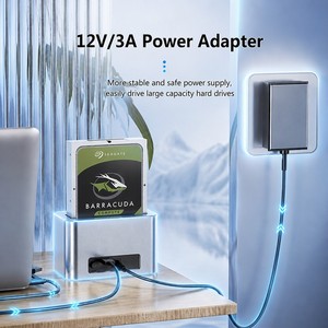 Blueendless Enclosure SSD Esterno, Docking Station per Dischi Rigidi SAS/<span class=keywords><strong>SATA</strong></span> da 2.5 e 3.5 Pollici, Compatibile con HDD e SSD SAS <span class=keywords><strong>SATA</strong></span> - Product Image 4