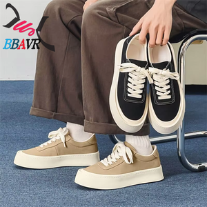 Zapatos de Tabla Antideslizantes Ligeros y Transpirables para Hombre con Suela de Goma y Plataforma Negra para Verano Casual - Product Image 5