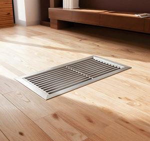 Grille de ventilation rectangulaire pour plancher HVAC, encastrée, en aluminium, installation facile pour système d'alimentation en air sous plancher - Product Image 2