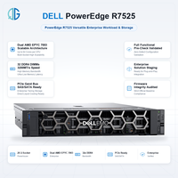 Server Dell DDR4 Bekas dengan Hard Drive SAS/SATA/SSD/NVME, Server Rak 2U Dell EMC PowerEdge R7525