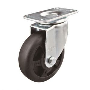 Roue pivotante en acier galvanisé Carsun de 3/4/5 pouces, usage moyen, avec frein supérieur, roulement à billes en nylon renforcé noir, vente en gros OEM - Product Image 2