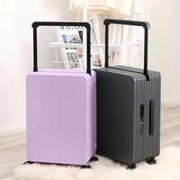 Ensemble de valises rigides couleur macaron 20/24/26 pouces avec cadre en aluminium, valise à roulettes en PC et aluminium avec serrure TSA, idéale pour les affaires