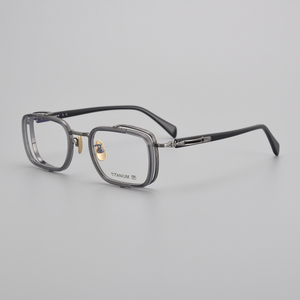 Montatura per Occhiali di Lusso <span class=keywords><strong>in</strong></span> Titanio Puro Intagliata a Mano, Montatura Semi-Rimless <span class=keywords><strong>in</strong></span> Acetato Italiano di Alta Qualità per Miopia - Product Image 6