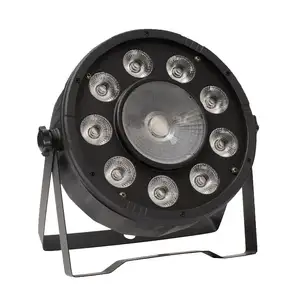 Sc Dj Lights Apparatuur 9 + 1Pcs Led Ronde Par Kan Licht Rgb 3in1 9*3W Plastic Kleurrijke Strobe Effect Podiumlicht Met Dmx-Controle