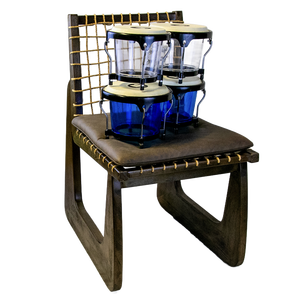 Sonido Brillante y Imágenes Visuales de Escenario. Bongos Acrílicos Transparentes Azules, Profesionales y Duraderos - Product Image 2