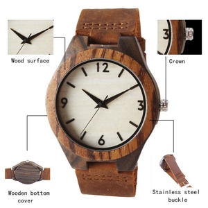 <span class=keywords><strong>Montre</strong></span> en bois TJW pour <span class=keywords><strong>homme</strong></span>, édition limitée, design sportif, bracelet en cuir Crazy Horse de luxe, cadran 45 mm, mouvement à quartz numérique, 24 mm - Product Image 3