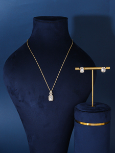 Bride Talk Trendiges Luxus <span class=keywords><strong>CS</strong></span> Kupfer Zirkon Brautschmuck-Set Edle Halskette und Ohrringe für Damen Hochzeitsgeschenk - Product Image 4