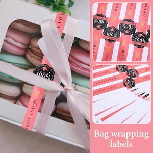 Autocollants de boulangerie en papier kraft rose sceau d'emballage alimentaire inviolable auto-adhésif pour boîte à gâteaux sac à biscuits étiquette décorative - Product Image 6