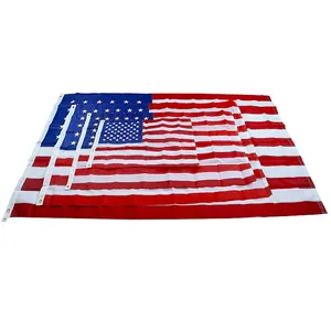 Bendera nilon poliester tugas berat 210D 2x3 kaki bendera bordir bendera nasional Amerika untuk spanduk perahu