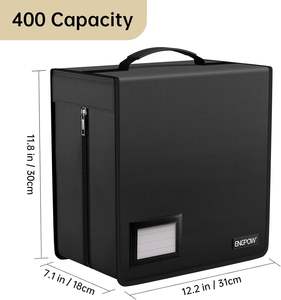 ENGPOW Étui ignifuge pour <span class=keywords><strong>CD</strong></span>/stockage, capacité 400, <span class=keywords><strong>classeur</strong></span> portable à fermeture éclair avec grand porte-cartes et porte-médias pour la maison/le bureau/les voyages - Product Image 2