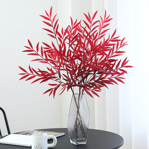 Planta Artificial de Hojas de Sauce de 30cm-100cm de Altura, Simulación Realista, Decoración para Jardín y Hogar, Flor Decorativa de Otoño, Naranja, PVC, Plástico - Product Image 3