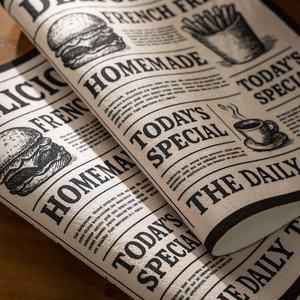<span class=keywords><strong>La</strong></span> Gastronomie <span class=keywords><strong>Gazette</strong></span> Doux Lin Imitation Tissu Imprimé Napperons Résistant À <span class=keywords><strong>La</strong></span> Chaleur Quotidien Nourriture <span class=keywords><strong>Journal</strong></span> Motif Tapis De Table - Product Image 6