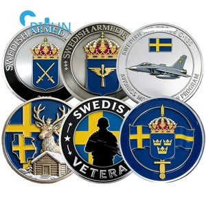 Monedas Conmemorativas Personalizadas de la Bandera de Suecia, Medallón de los Veteranos de las Fuerzas Armadas, Moneda de Desafío Personalizada de Suecia - Product Image 1