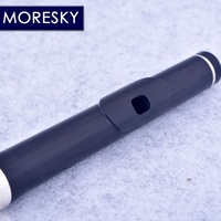 MORESKY 17 Holes Ebony/Grenadilla Flute Open Hole Silver Plated C Key E Mechanism Tone C Grenadilla Wood Professional Flute