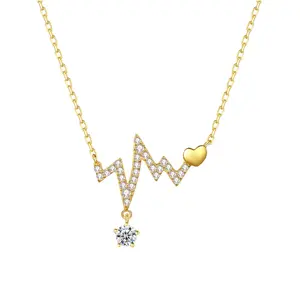 Layered Mama OEM Gold Plated Jewelry Wholesale Women Jewelry 925 Silver Flower Letter Moon Star Zircon Necklace
