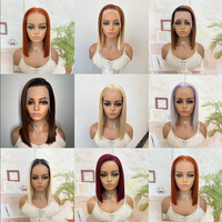 Perruque Bob en cheveux humains vierges vietnamiens, sans colle, lisses, avec fermeture en dentelle suisse HD, vente en gros, pour femmes noires