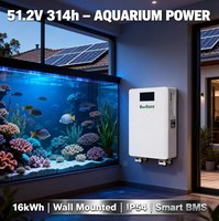 Baterai Lithium Ion 16kWh 48V 51.2V 314Ah untuk Sistem Penyimpanan Baterai Surya, Terpasang di Dinding dengan Roda