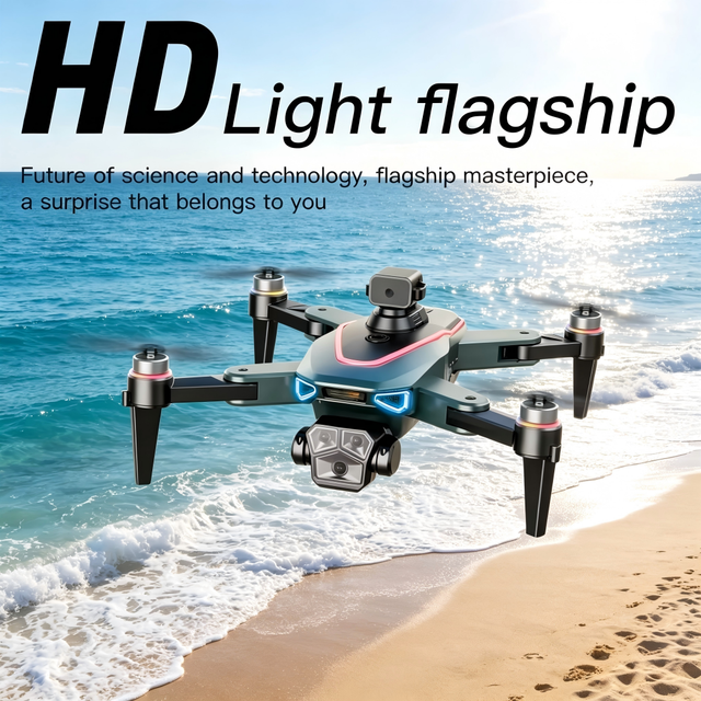 RGB Lights Equipped P30 Mini GPS Drone 150m Control and Video Range Multi Resolution Camera for Beginner Kids RC Toy UAV