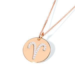 Milskye gioielli di moda personalizzati in argento 925 placcato in oro 18 carati con zodiaco pavimenta zirconi collana con ciondolo <span class=keywords><strong>ariete</strong></span> - Product Image 4