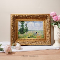 Tableaux imprimés de paysages européens et de fleurs, art mural vintage, cadre en bois, toile de luxe à suspendre, décoration de mariage et de maison, style shabby chic