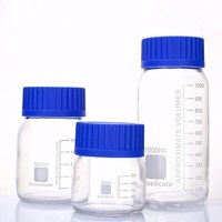 Large bouche 250ml 500ml 1 litre laboratoire verre réactif bouteille 1000ml Borosilicate médias chimique pharmaceutique stockage pot bouchon à vis