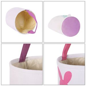 Cesta de Pascua al por Mayor con Diseño de Conejito, Cesta de Plástico para Huevos de Pascua con Animal de Peluche - Product Image 4