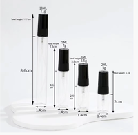 Petit flacon de parfum en verre transparent avec vaporisateur, 2 ml, 3 ml, 5 ml, 10 ml, pour voyage