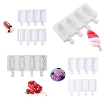 Moules à glace en silicone à 4 cavités, nouveau design, ours, cylindre, dinosaure, pour glaces, sucettes glacées, gâteaux glacés, pour fabricants de glaces