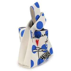 Bolsos de punto gruesos de alta calidad al por mayor, lindos bolsos de fibra de poliéster tejidos a mano, promoción. - Product Image 5