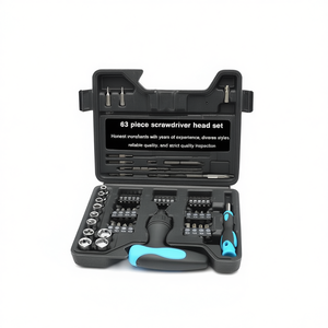 Juego de Destornilladores Multifuncionales de 63 Piezas con Mango Antideslizante, Mango de Acero con Acabado de Zinc de Grado Industrial - Product Image 1