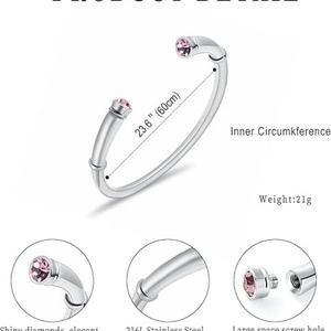 Bracelet urne commémorative pour femme, souvenir de décembre, porte-cendres d'animaux de compagnie, cristal brillant et étincelant - Product Image 3