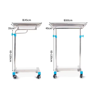हॉस्पिटल क्लिनिक स्कूलों के लिए पहियों के साथ मेडिकल ट्रे आधुनिक स्टेनलेस स्टील मेयो टेबल ट्रॉली - Product Image 1