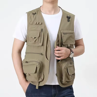 Haute qualité en plein air décontracté hommes tactique randonnée pêche photographe gilet maille sans manches veste vêtements de travail Multi poches doux