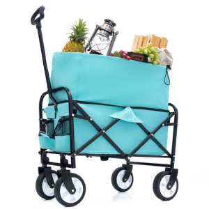 DB Minimeetall Heavy Duty Collapsible Foldable Wagon <b>Cart</b> Multi-Use <b>Beach</b> Utility & Grocery <b>Cart</b> Portable Folding Wagon - Product Image 1