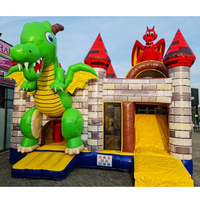 Promenade gonflable sèche ou humide commerciale de lune de PVC sautant la maison de rebond de dinosaure commerciale avec la glissière