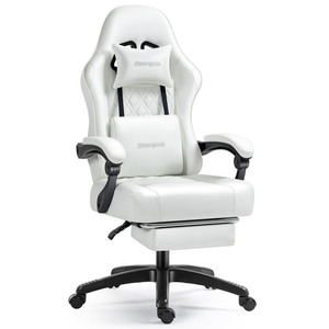 Fauteuil de <span class=keywords><strong>bureau</strong></span> inclinable pivotant en cuir à dossier haut, personnalisé, pour le gaming, avec repose-pieds, vente en gros - Product Image 4