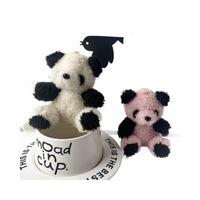 Pendentif de voiture en peluche super doux personnalisé, motif dessin animé mignon, ornement de coffre avec rembourrage en coton PP, poupée Panda en gros