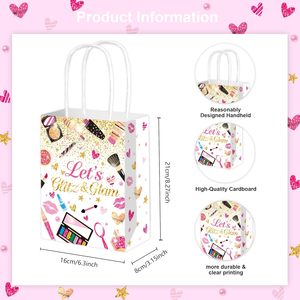 Paquete de 12 Bolsas de Regalo con Temática de Maquillaje para Fiestas Glamurosas, con <span class=keywords><strong>Papel</strong></span> de Seda, para Decoración de Fiestas de Cumpleaños y Spa para Niñas - Product Image 3