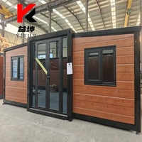 Villa de luxe de 40 pieds, maison conteneur extensible, conception modulaire préfabriquée, 2 à 5 chambres, cuisine, maison mobile, vente en Australie