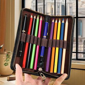 Пенал из натуральной кожи с застежкой-молнией - Product Image 3
