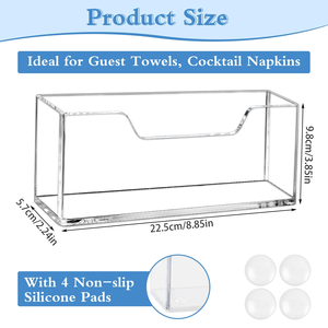 Dispensador de servilletas de acrílico <span class=keywords><strong>Vertical</strong></span> a prueba de agua, toallero de papel para salpicaduras para mesa, cocina, cóctel, toallas de invitados, cajas de pañuelos - Product Image 2