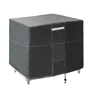 Housse pour unité de climatisation extérieure 34x34x30 pouces, grise, double doublure, anti-poussière, imperméable, avec fermeture à cordon - Product Image 3