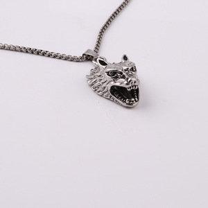 Vintage Stainless Chain Silver <strong>Wolf</strong> Pendant Alloy <strong>Necklace</strong> NA044 - Product Image 4