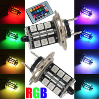 Feux antibrouillard LED RGB Liwiny Auto Car 3030 27SMD, puce LED, corps en aluminium, 12V - Adaptation universelle, télécommande, sept options de couleurs