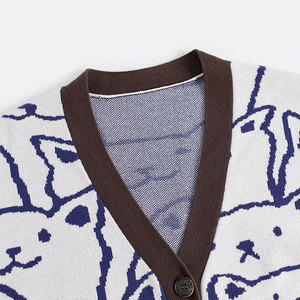 Pull en tricot décontracté à motif géométrique pour <span class=keywords><strong>femme</strong></span>, coupe ample, style mignon et doux, collection automne Collene - Product Image 3
