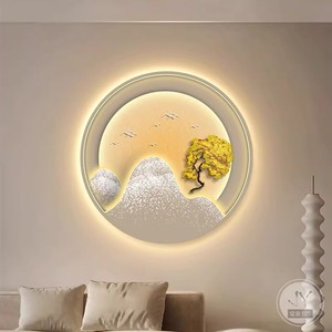 Dipinto Decorativo di Alta Gamma per Ingresso Rotondo con Luce LED Luminosa Dipinto da Appendere Murale per Corridoio e Passaggio - Product Image 3